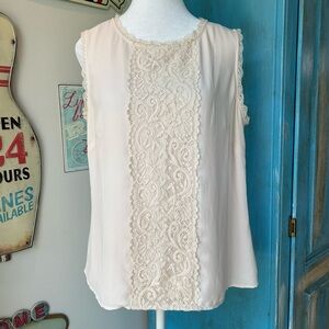 Laundry By Shelli Segal Light Pink Lace Tank Top
